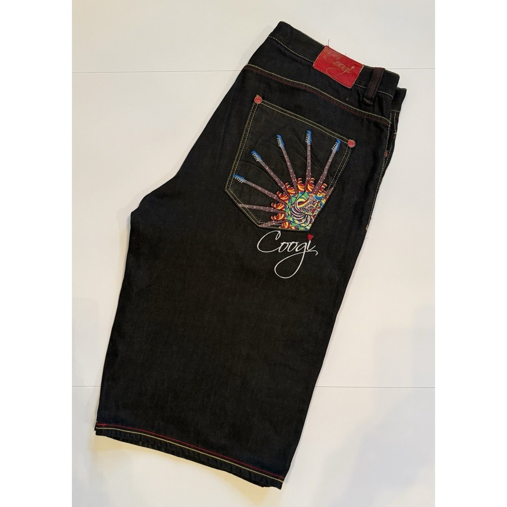 Coogi Dark Blue Colorful Bermuda Denim Shorts.  Sz. 44